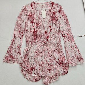 Betro simone Dark Red Graphic kimono romper-Size Medium,  New with Tag $98
